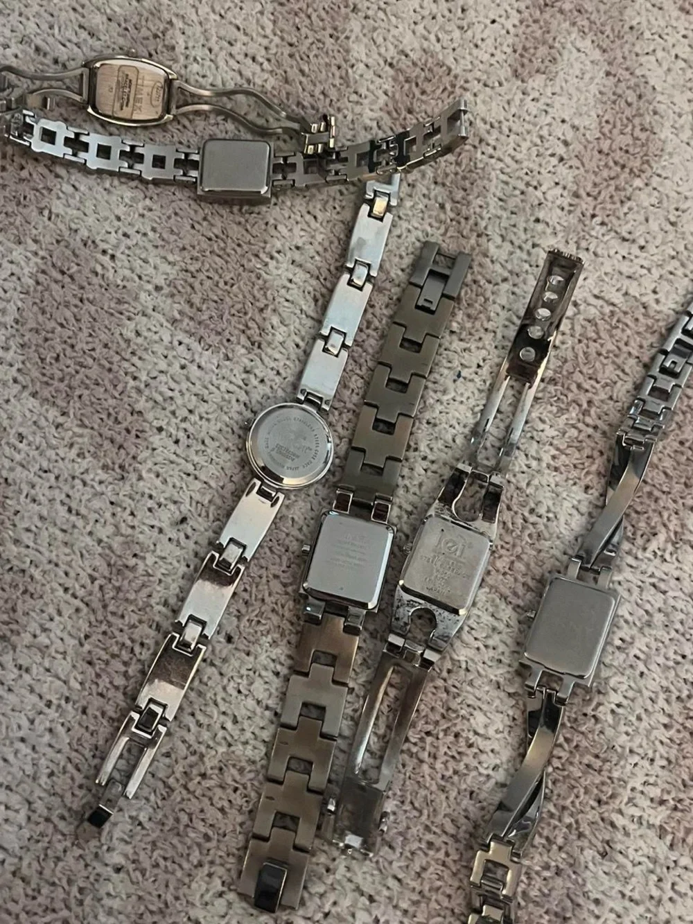 silver blue grey link watch bundle of 6